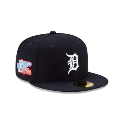 Blue Detroit Tigers Hat - New Era MLB Green Paisley Undervisor 59FIFTY Fitted Caps USA7165240